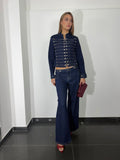 Cordinato jeans vita bassa