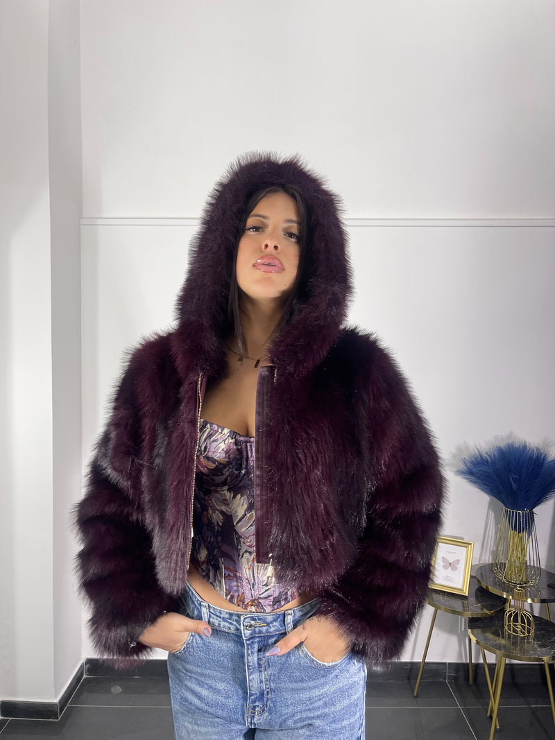 Ecofur Bordeaux con cappuccio