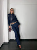 Cordinato jeans vita bassa