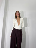 Body scollato panna