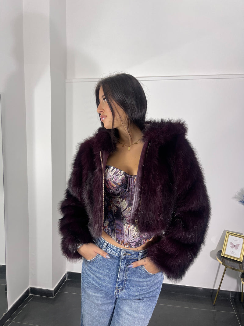 Ecofur Bordeaux con cappuccio