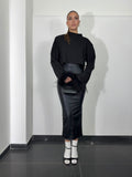 Maglia piume nera