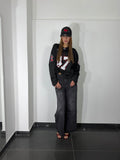 Jeans nero palazzo