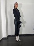 Maglia piume nera