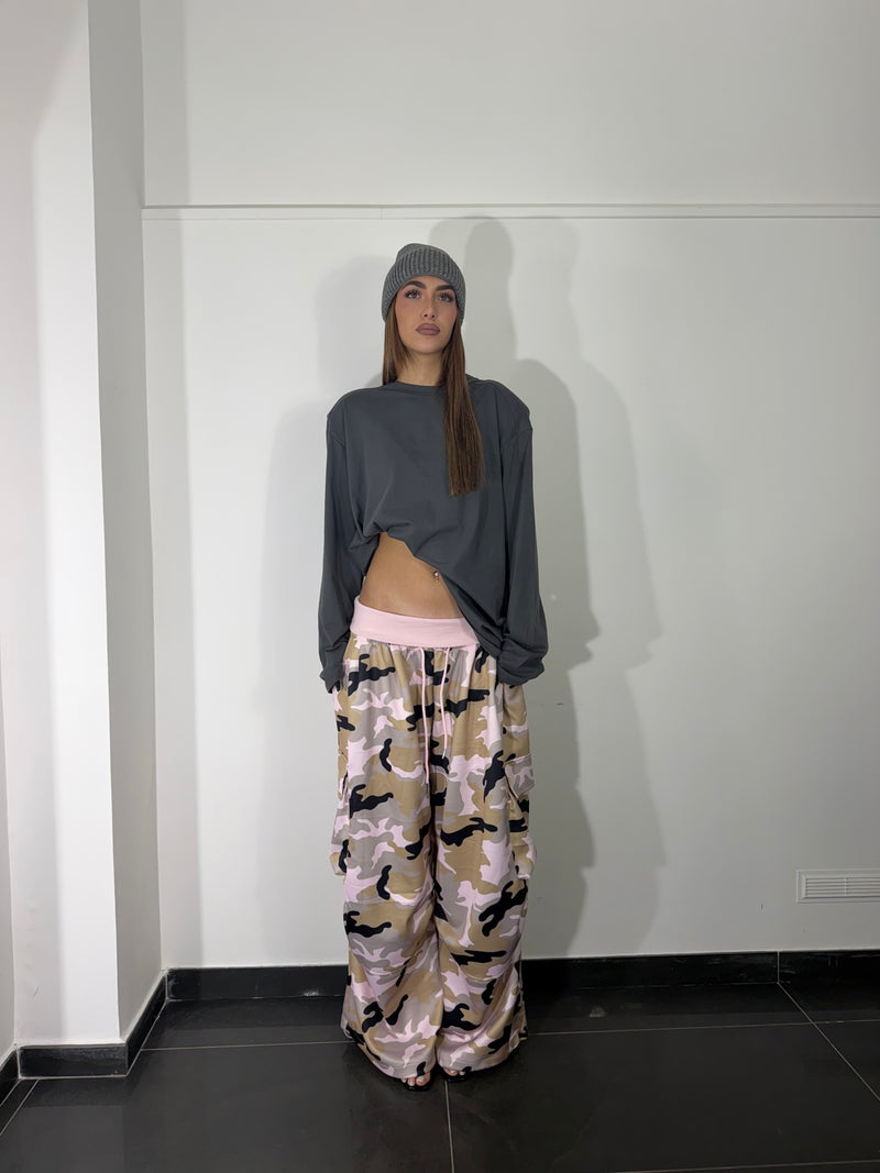 Pantalone militare rosa