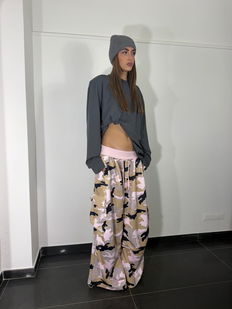 Pantalone militare rosa