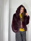 Ecofur bordeaux con cappuccio