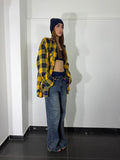 Camicione quadri giallo e blu