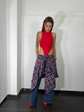 Camicia quadri rosso e blu