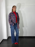 Camicia quadri rosso e blu